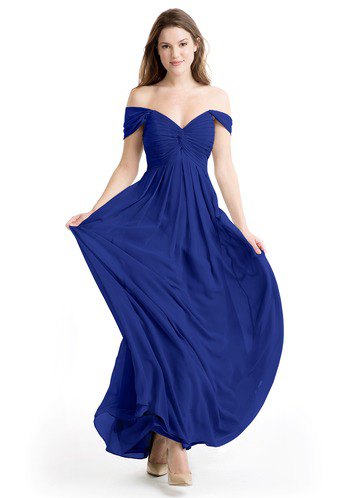 Sweetheart neckline fit and flare royal blue dress