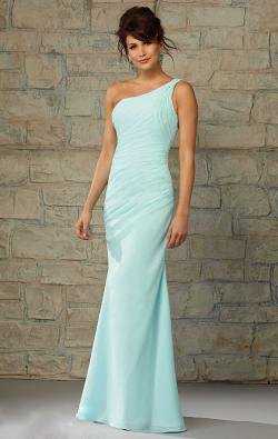 a shoulder-length floor-length mermaid bridesmaid dress