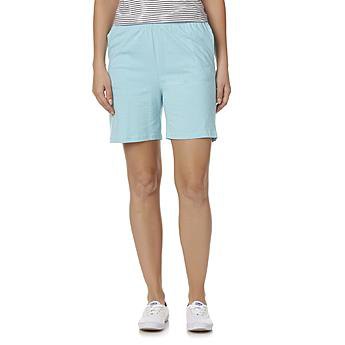 light blue cotton shorts with a striped tank top