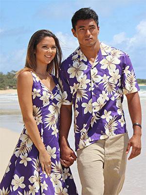 sleeveless Hawaiian mini dress with royal blue fit and flap