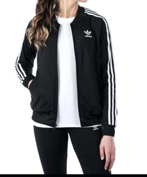 Black and white jacket with t-shirt and running pants