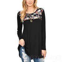 black floral printed tunic with ribbed skinny jeans