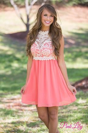pale yellow and pink pink two toned fit and flare lace mini dress