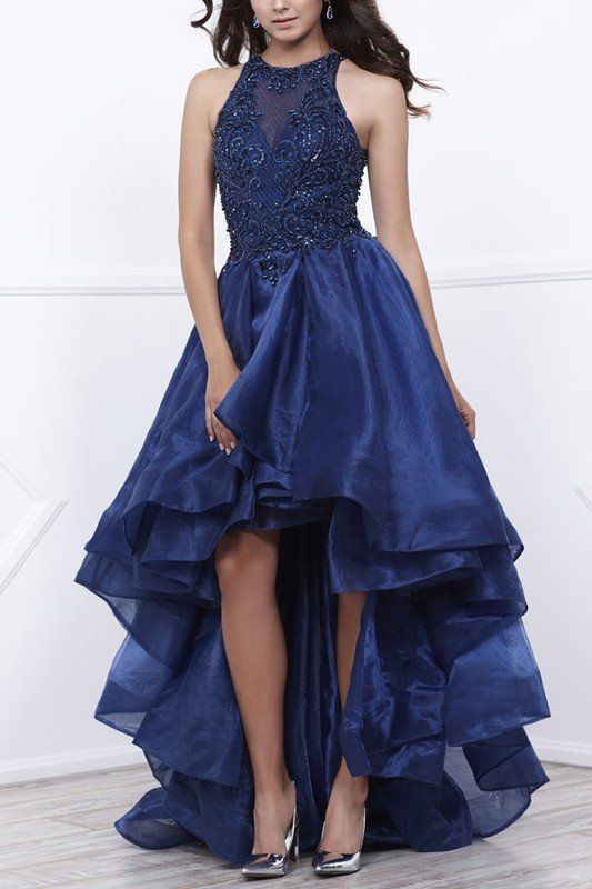 high low prom dress royal blue