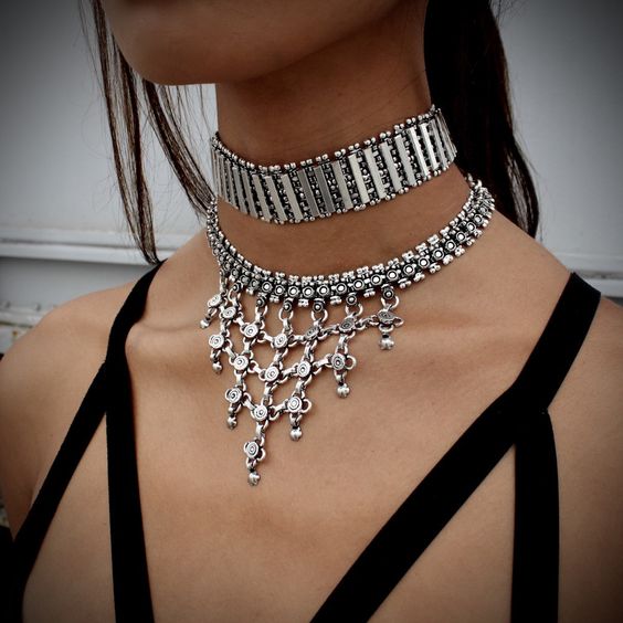 silver choker necklace tudor