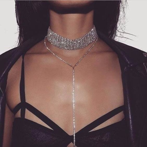 silver choker necklace luxurious