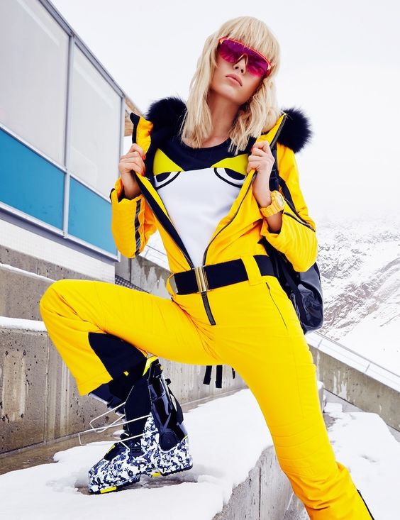 ski pants yellow
