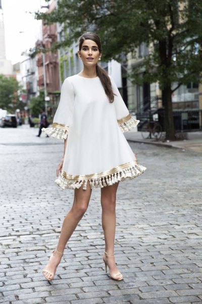 white half-heated tuff swing mini dress