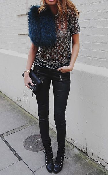 ornate top leather trousers