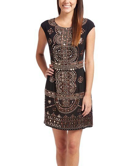 black and silver sequin sleeve mini dress
