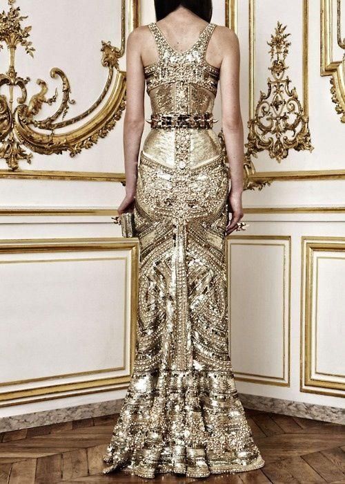 gold sparkly dress embroidered
