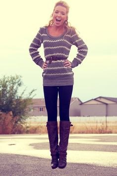 gray and white striped knit sweater boots