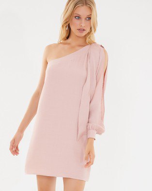 blush pink a sleeve loose fit dress