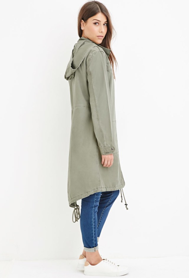 longline hooded jacket casual street