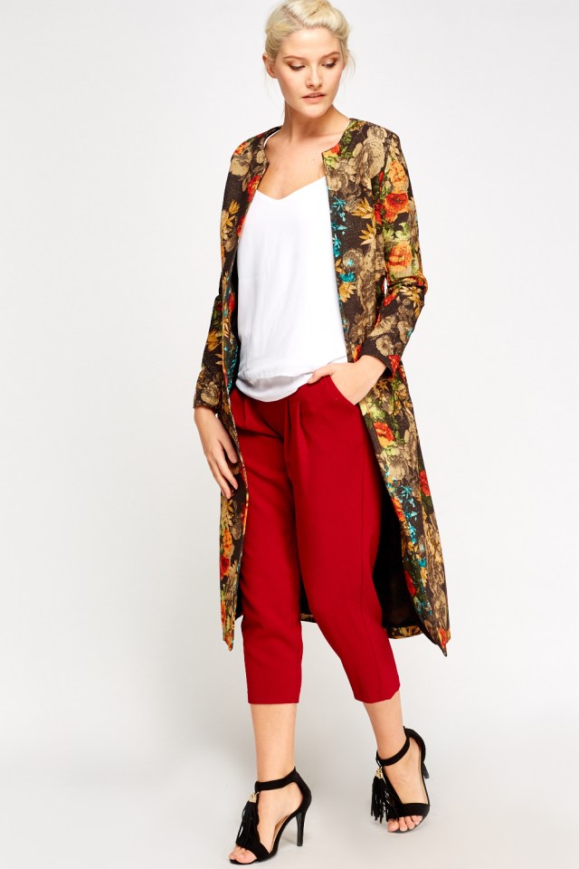 floral jacket with long line