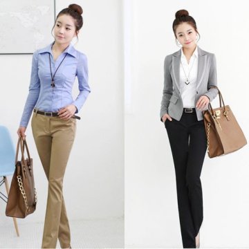 Linen with long sleeve shirt and top with blazer for women
