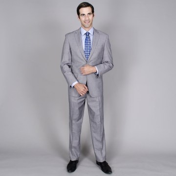 Men's gray 2-button wool and silk blend suit