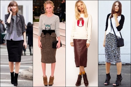 Ankle boots with clothes for skirt