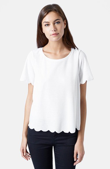 Scalloped T Shirt Casual Outfits for Ladies – kadininmodasi.org