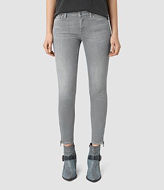 Womens Mast Ankle Zip Jeans (Pale Grey) | Grey jeans outfit, Grey .