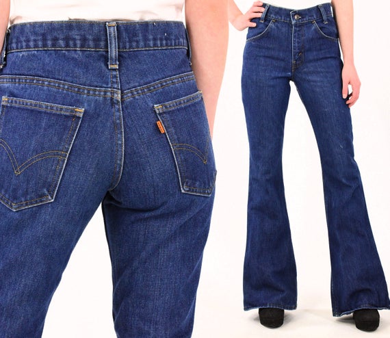 70s Vintage Levis High Waist Bell Bottom Jeans Womens 0 00 | Et