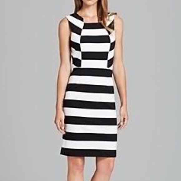 Trina Turk Dresses | Marsha Black White Striped Dress | Poshma
