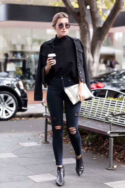 How to Style Black Denim Jacket for Women: Outfit Ideas - FMag.c