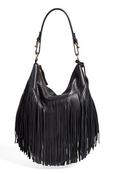 Product Image 0 | Leather fringe bag, Hobo bag, Black fringe b