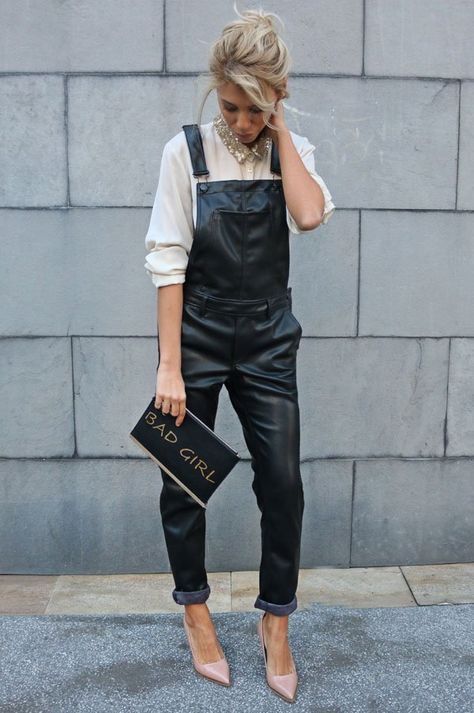 Pin by KSHITIJ on Classy leather pants outfits | Leather jumpsuit .