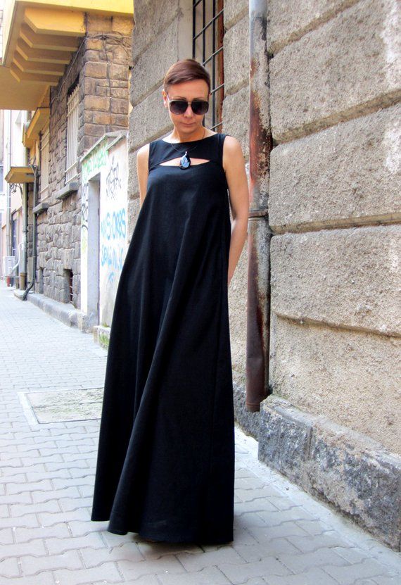 Black Linen Dress Outfits