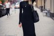 Basic Black Long Sleeve Midi Dress - Dresses - PrettylittleThing .