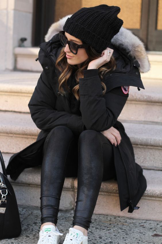 All black winter style | Winter outfits, Winter fashion, Parka outf