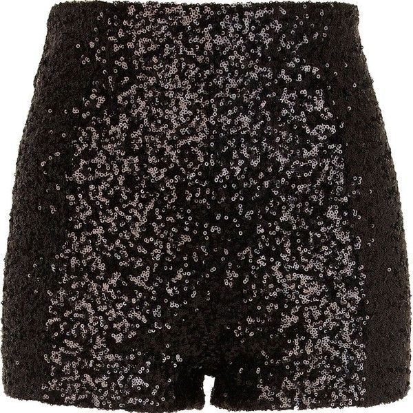 River Island Black sequin shorts ($20) ❤ liked on Polyvore .