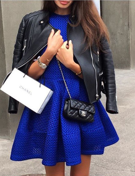 dress, blue, outfit, girly, blue dress, chanel, chanel inspired .