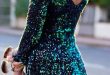 A glitter dress to add some shine to any lackluster outfit idea .