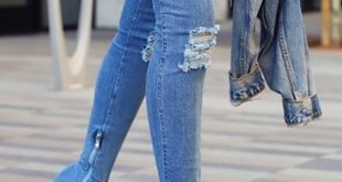 13 Amazing Blue Thigh High Boots Outfit Ideas for Women - FMag.c
