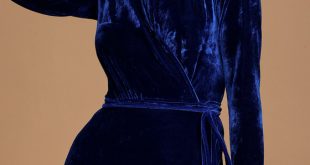 Stunning Cobalt Blue Dress - Velvet Wrap Dress - Midi Dre