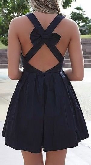 Black Bow Back Dress