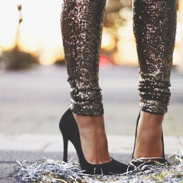 Pants: sequin sequins pumps shoes pointed toe pumps high heel .
