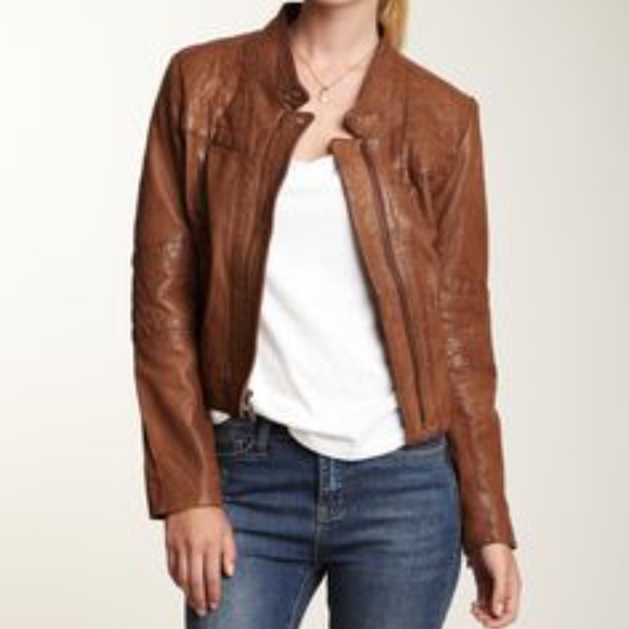 Cole Haan Jackets & Coats | Womens Camel Brown Leather Jacket .