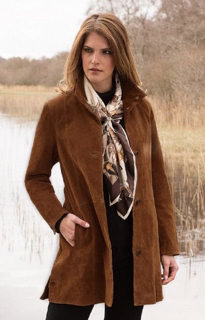Long Suede Jacket | Fashion, Suede jacket, Brown suede jack