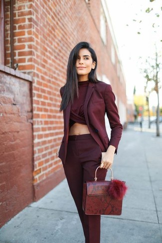 How to Wear a Burgundy Blazer For Women (98 looks & outfits .