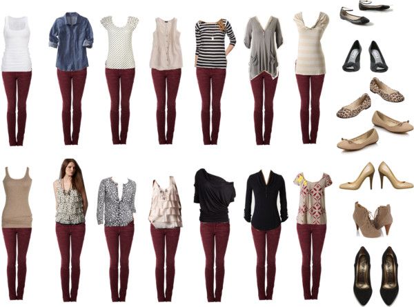Burgundy Jeans Outfit Ideas for Women