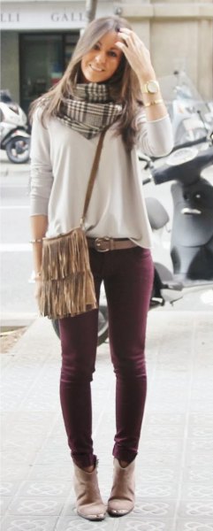 How to Wear Burgundy Jeans: 15 Outfit Ideas for Women - FMag.c