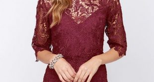 Department of Floristry Burgundy Floral Lace Dress- I love the .