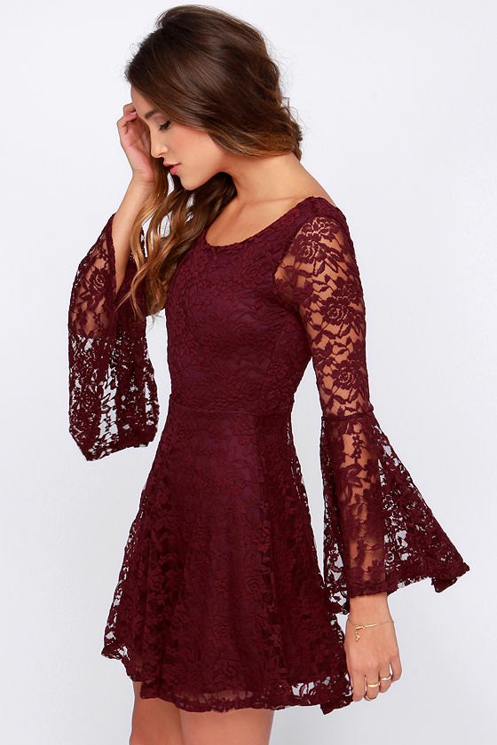 How to Wear Burgundy Lace Dress: Top Outfit Ideas - FMag.c