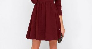 Diller Burgundy Long Sleeve Dress | Burgundy dress, Burgundy dress .