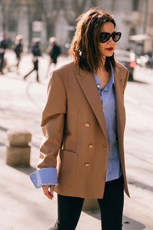 effortlessly chic fall outfit with camel blazer | Fashi