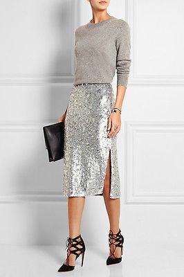 25-Fall-Wedding-Outfit-Ideas-for-Guests- | Sequin skirt outfit .