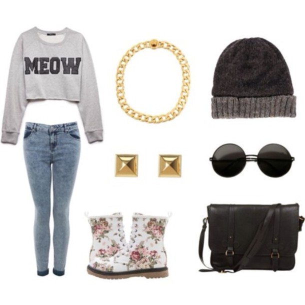shirt, meow, long sleeves, gold, hipster, outfit, idea, vintage .